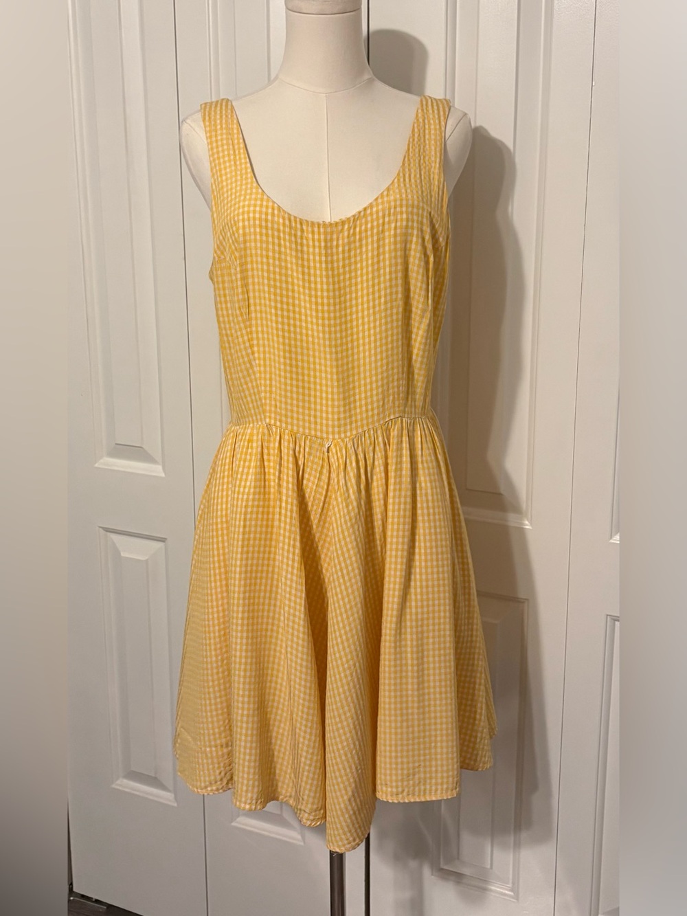 Vintage HYPE Sleeveless Yellow Gingham Dress